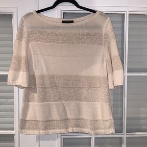 Ann Taylor Knit Blouse, size Large, Cream
